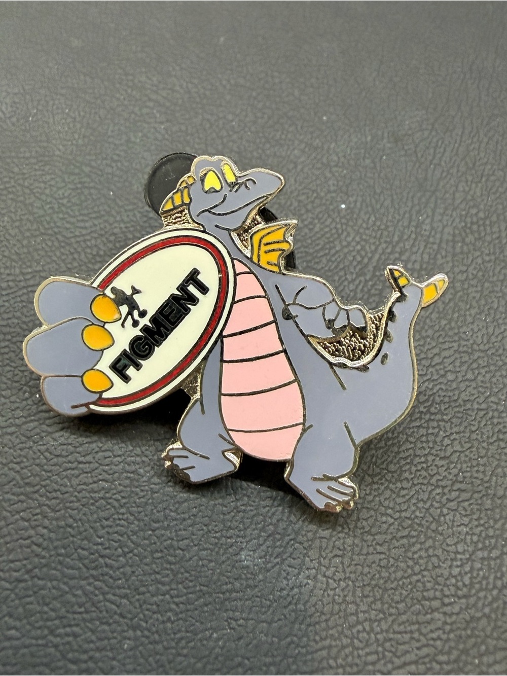 Disney Figment Dragon Enamel Pin - Gray, Pink & Yellow